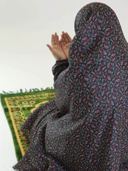 Namaz Chaddar_Cherry Black - Hijab Styles