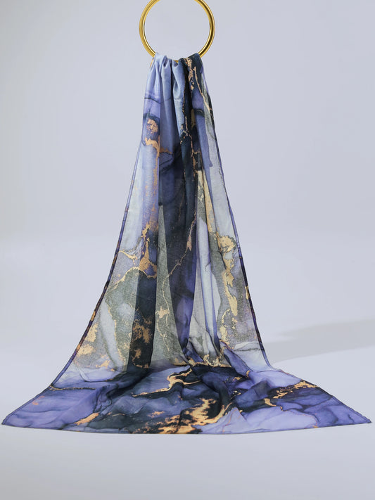 Digital Modal Stole -Cosmic Marble - Hijab Styles