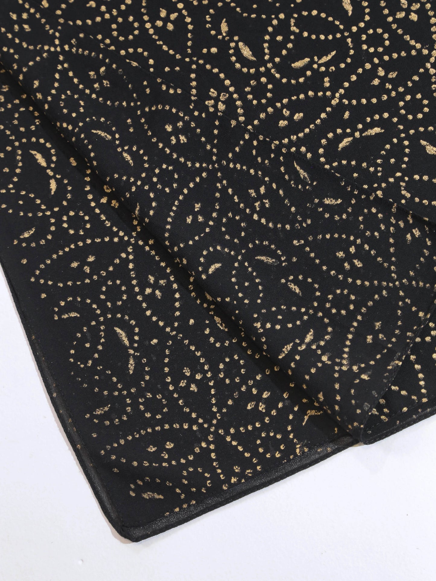Chiffon Georgette Block Print-Black - Hijab Styles