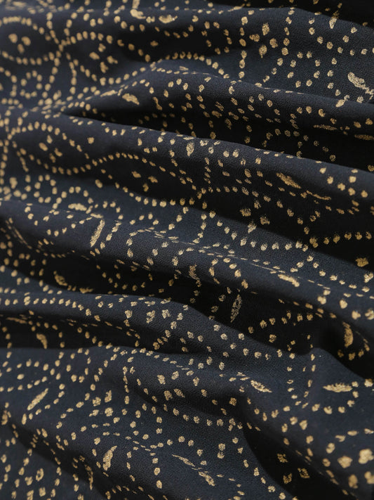 Chiffon Georgette Block Print-Black - Hijab Styles