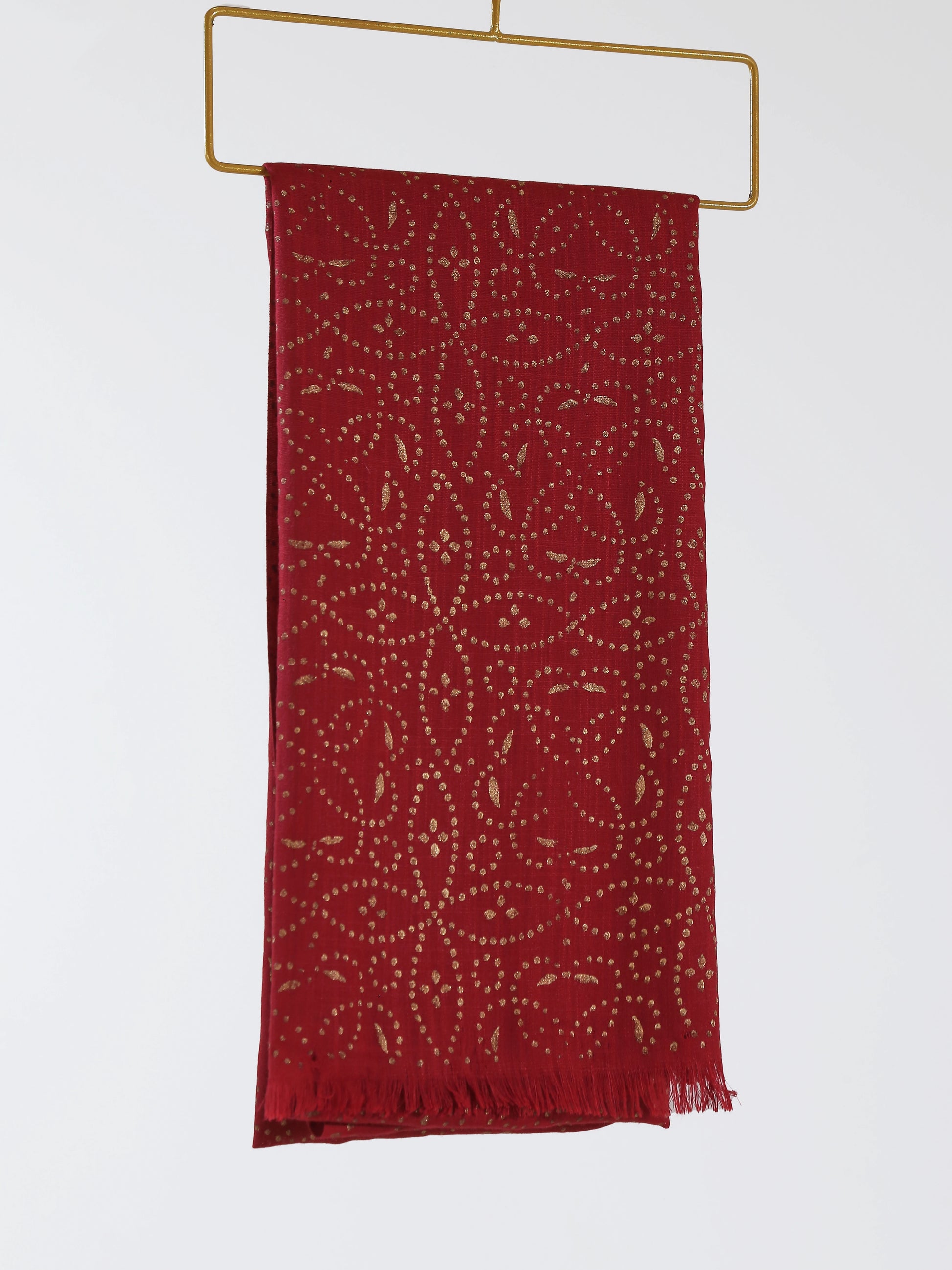 Turkish Modal Block Print-Maroon - Hijab Styles