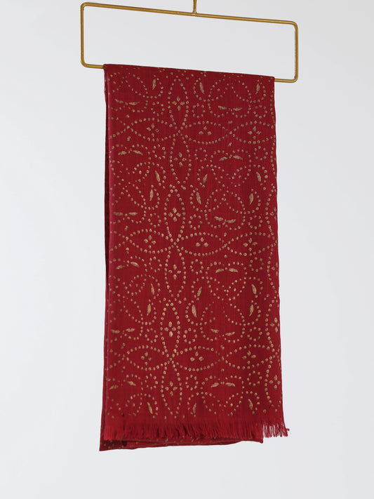 Turkish Modal Block Print-Maroon - Hijab Styles