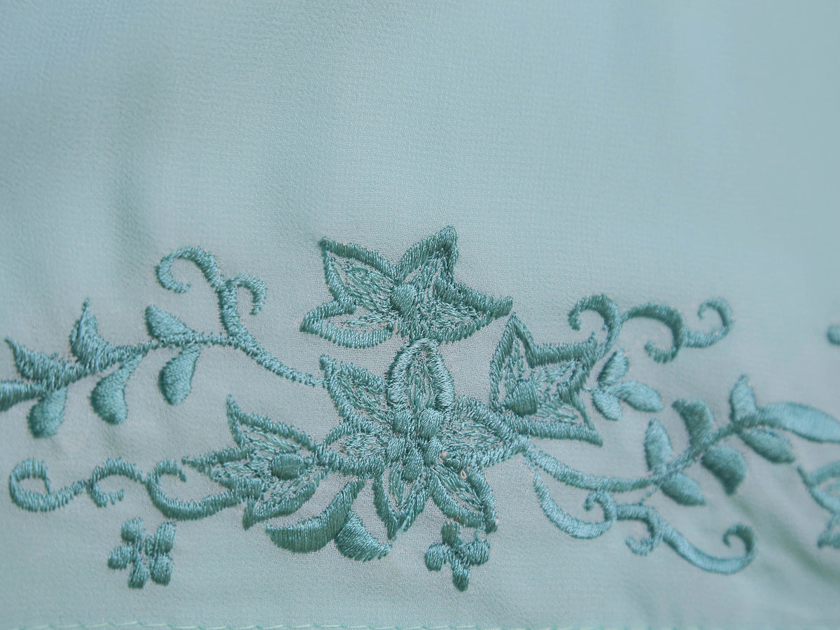 Aqua Embroidered Hijab for Women