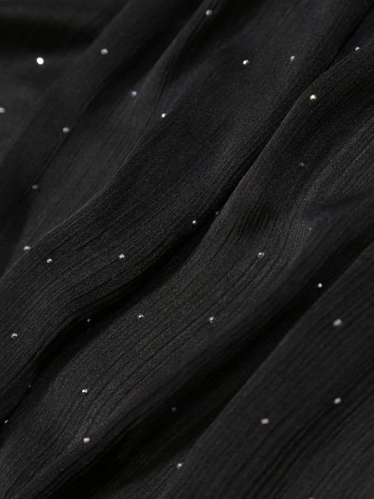 Diamante Silk Hijab Black for women in Pakistan