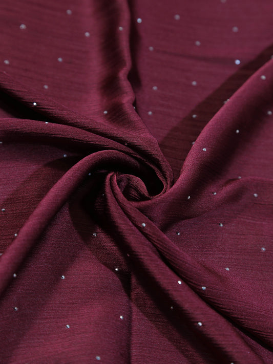 Diamante Silk Hijab Maroon for women in Pakistan