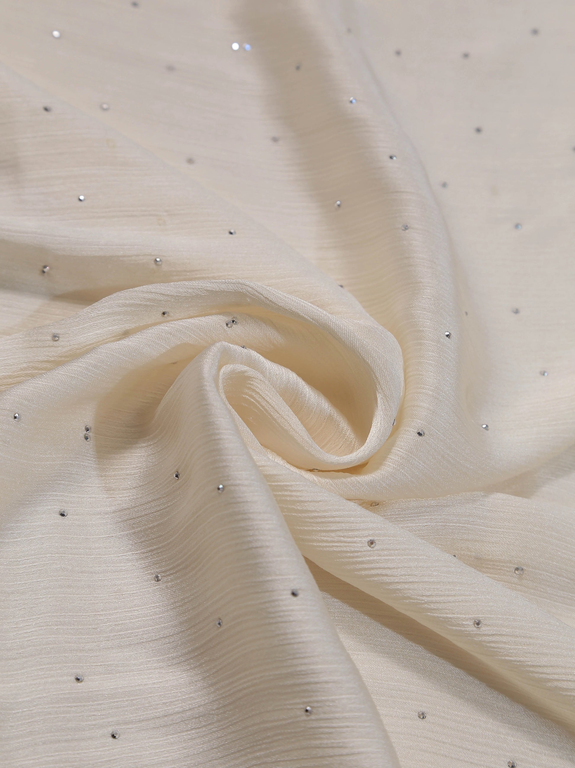 Diamante Silk Hijab Off White for women in Pakistan