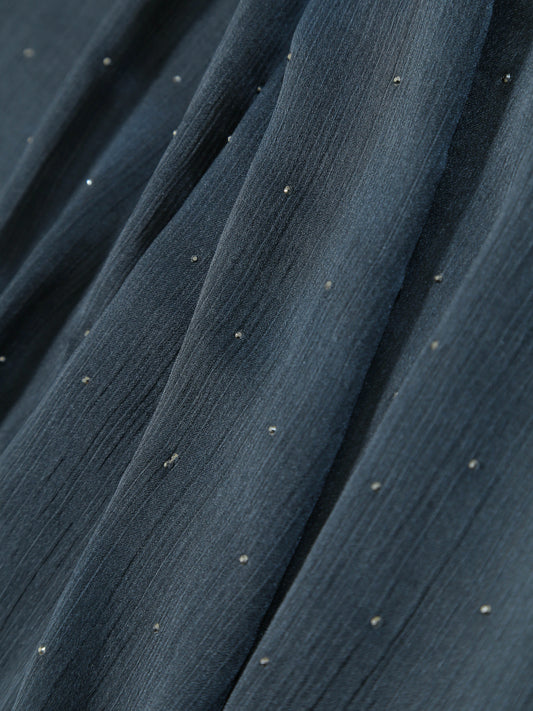 Diamante Silk Hijab Vintage Indigo for women in Pakistan