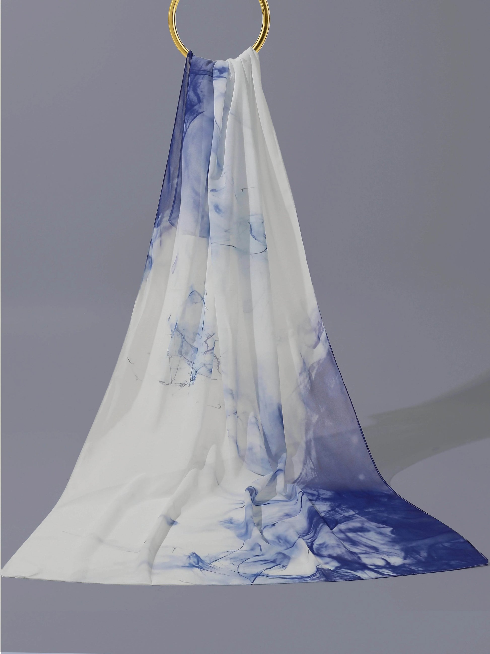 Digital Georgette Chiffon -Azure Ink - Hijab Styles