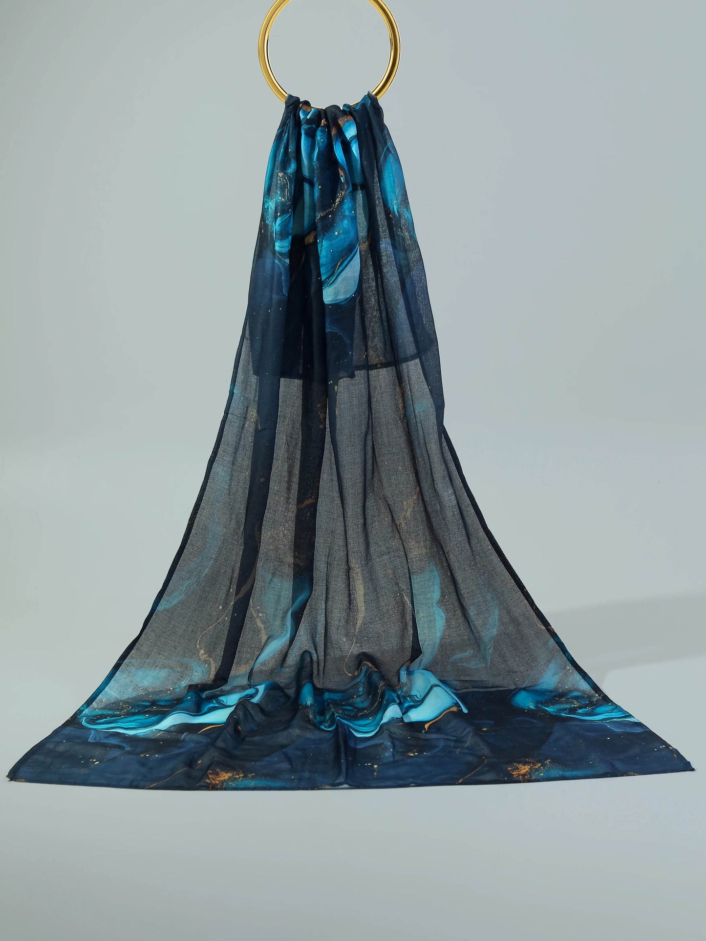 Digital Modal Stole -Rainy Blue - Hijab Styles