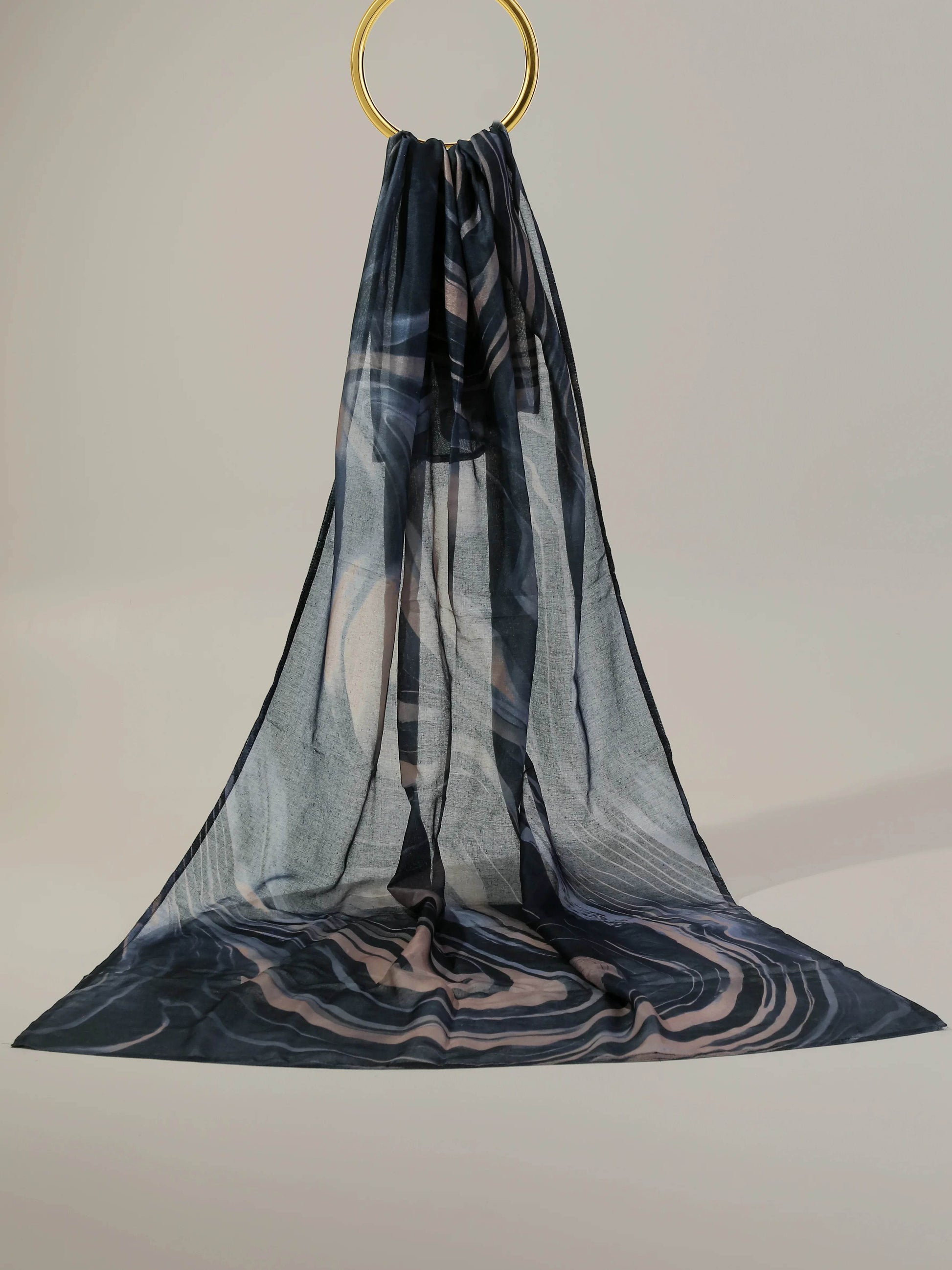 Digital Modal Stole -Stormy Marble - Hijab Styles