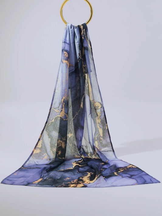 Digital Printed Modal Hijab Cosmic Marble Design Pakistan