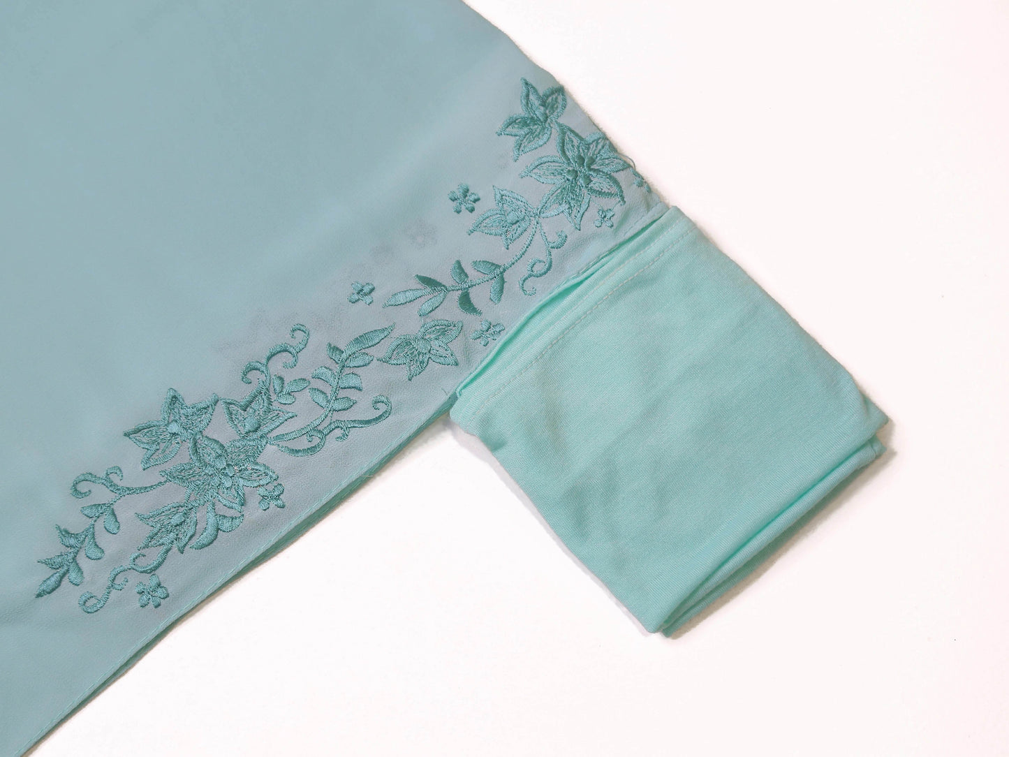 Embroided Instant Hijab-Aqua - Hijab Styles