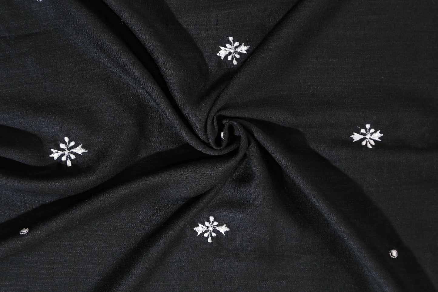 Embroidered Turkish Lawn Cashmere-Black - Hijab Styles