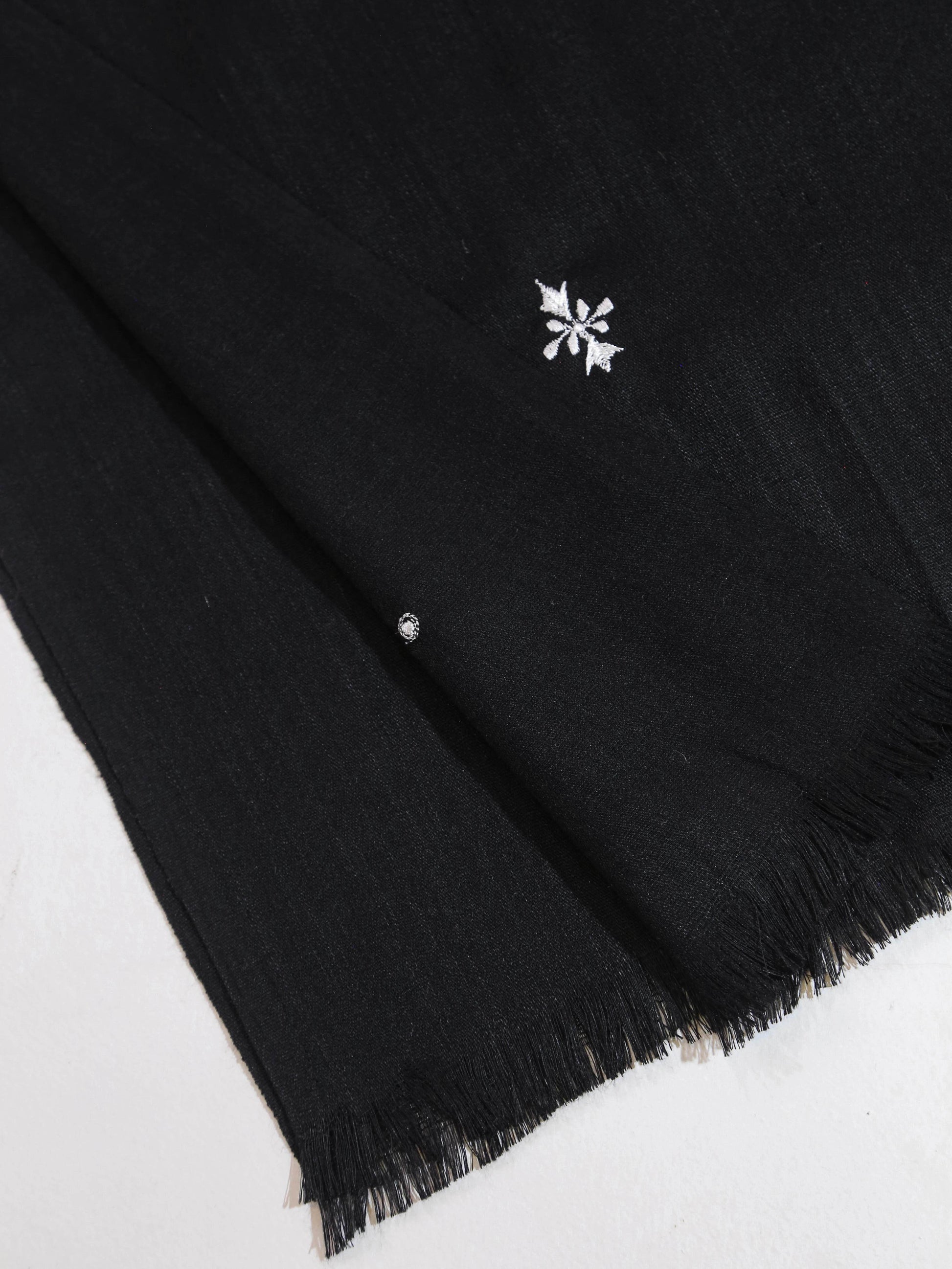 Embroidered Turkish Lawn Cashmere-Black - Hijab Styles