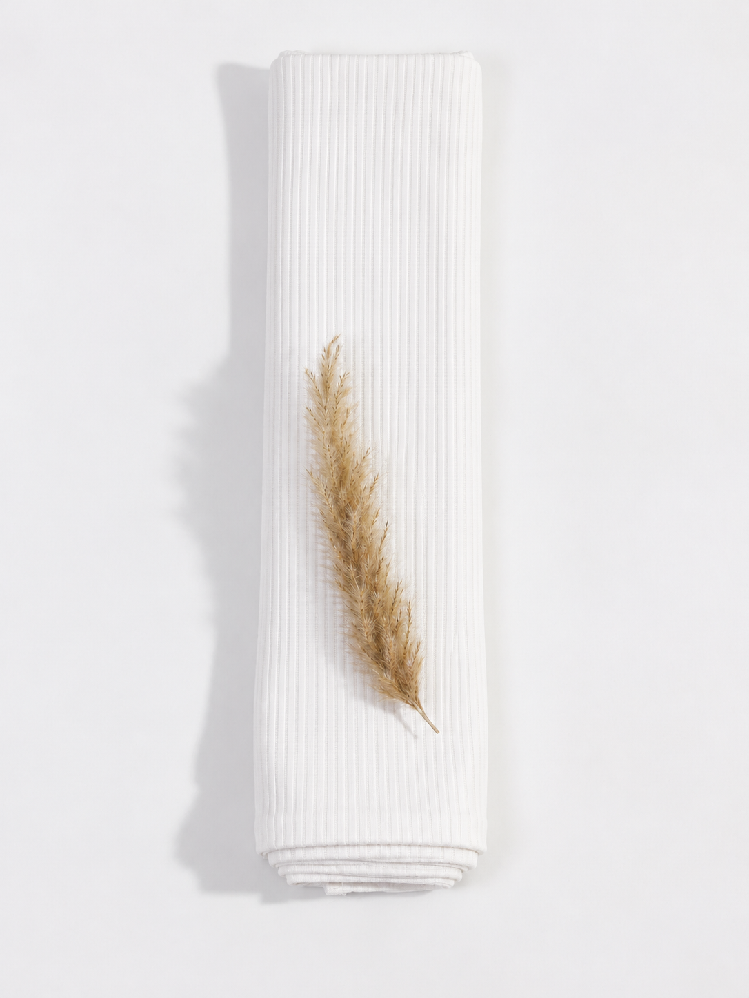 Ribbed Jersey Hijab White | Premium Soft Stretch Hijab for Everyday Wear