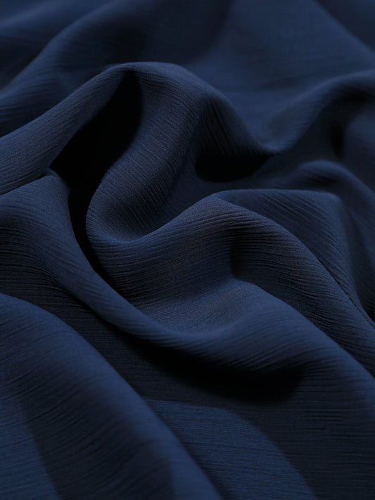 Crinkle Georgette - Navy Blue