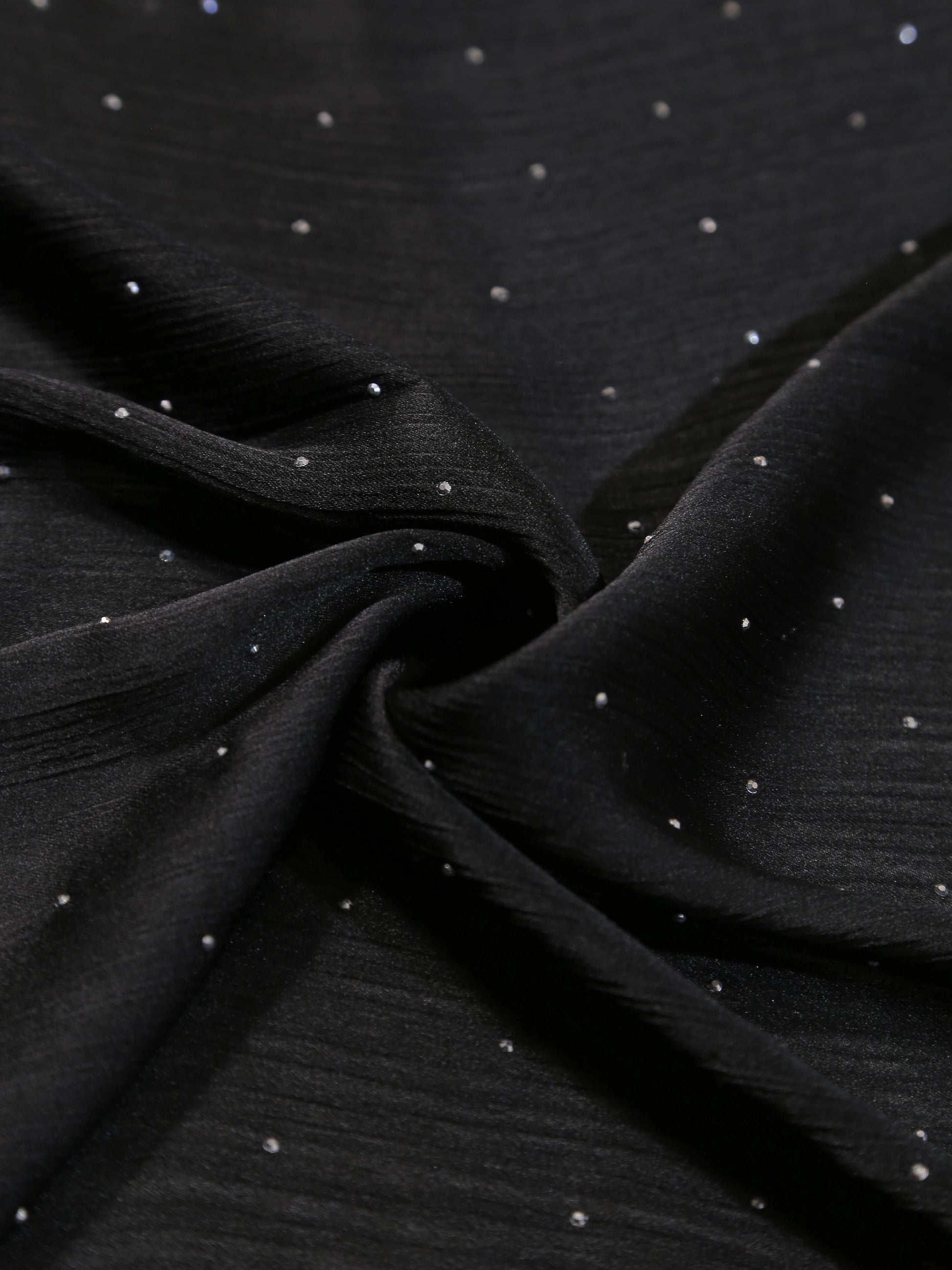 Luxury Black silk hijab for weddings and Eid