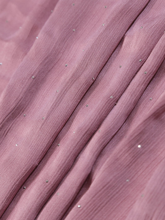 Luxury Dusky Pink silk hijab for weddings and Eid