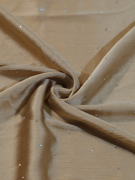 Luxury Gold silk hijab for weddings and Eid