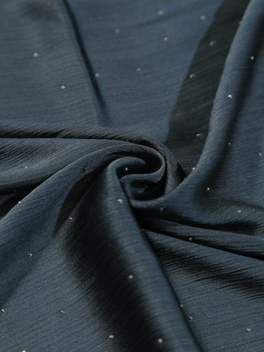 Luxury Vintage Indigo silk hijab for weddings and Eid