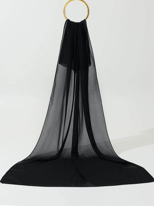 Plain Georgette Hijab Black Pakistan
