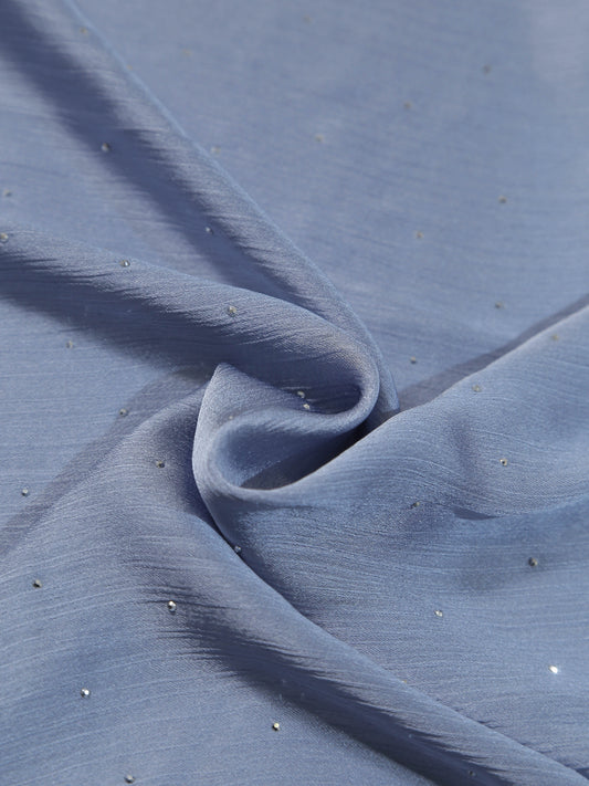 Premium Arctic Blue Diamante Silk Hijab