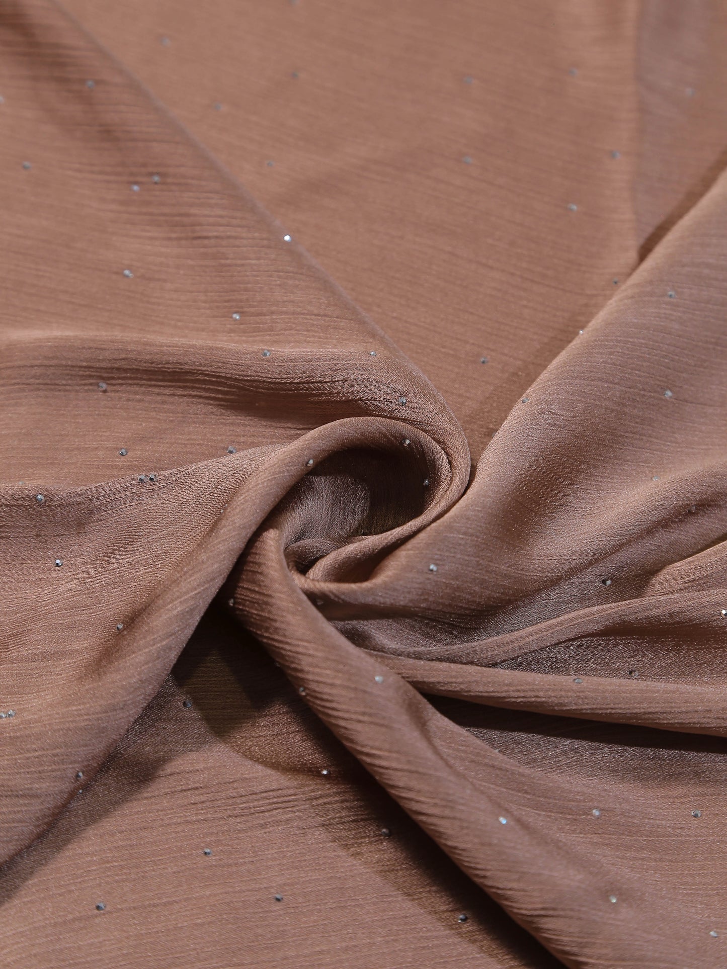 Premium Brown Diamante Silk Hijab