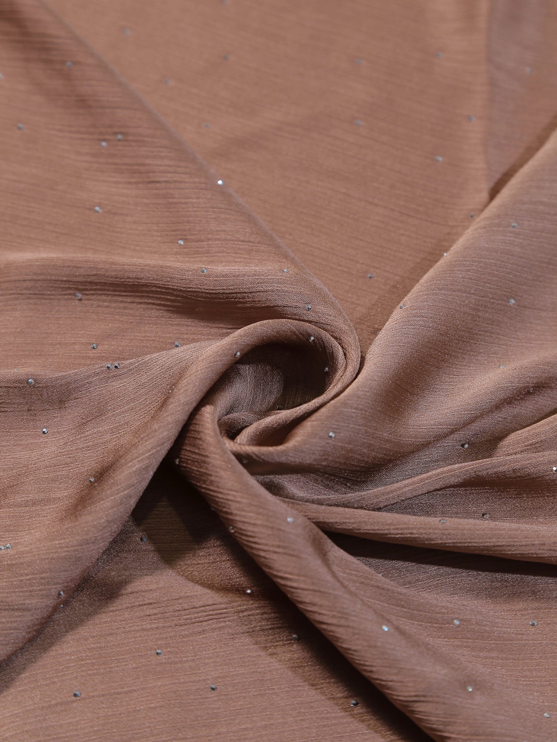 Premium Brown Diamante Silk Hijab
