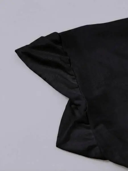 Black makna scarves fabric on a light gray background