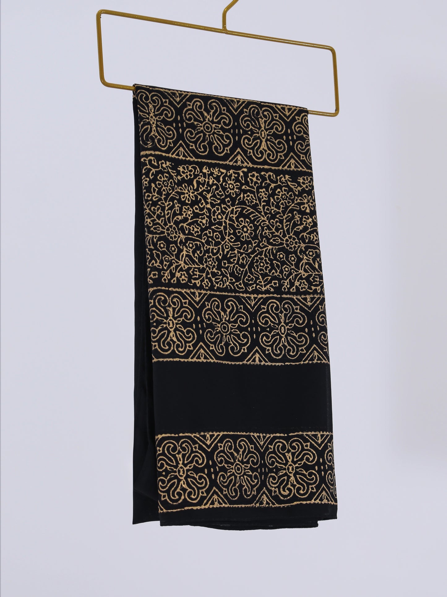 Premium Chiffon Georgette Block Print-Black