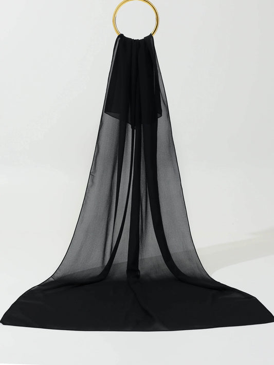 Georgette Plain-Black - Hijab Styles